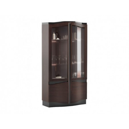 MEBIN DIUNA Witryna szkło podwójna 2DS2D z oświetleniem