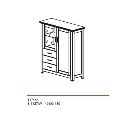 DEKORT PORTO KREDENS TYP 45