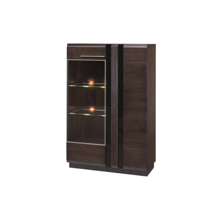 MEBLE SZYNAKA PORTI DĄB CZEKOLADOWY WITRYNA LEWA TYP 15