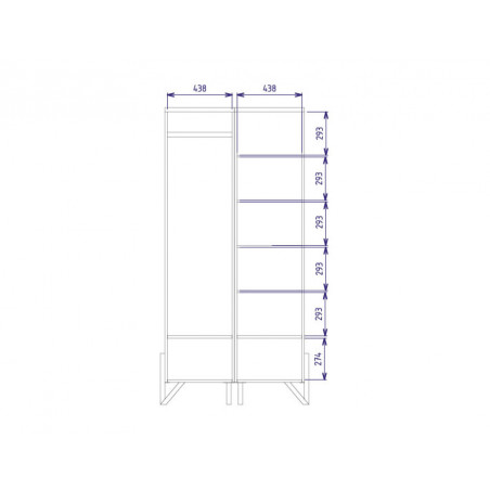 MEBIN PIK Szafa II z lustrem prawa