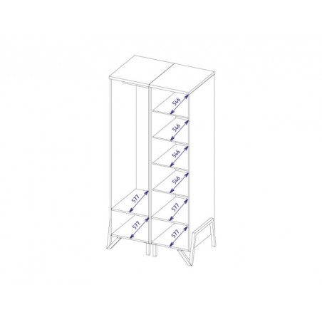 MEBIN PIK Szafa II z dwoma lustrami