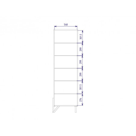 MEBIN PIK Witryna pojedyncza I lewa z oświetleniem