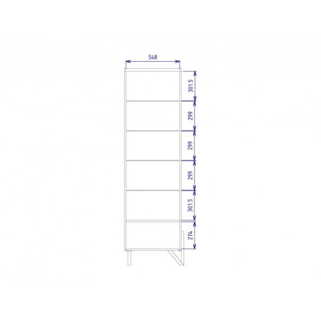 MEBIN PIK Witryna pojedyncza I prawa z oświetleniem