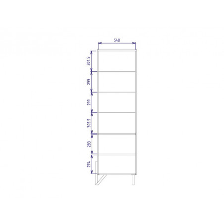 MEBIN PIK Witryna pojedyncza II lewa z oświetleniem