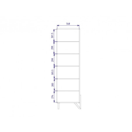MEBIN PIK Witryna pojedyncza II prawa z oświetleniem