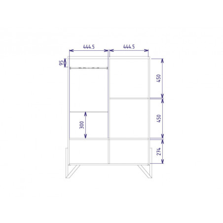 MEBIN PIK szafka z barkiem lewa z oświetleniem