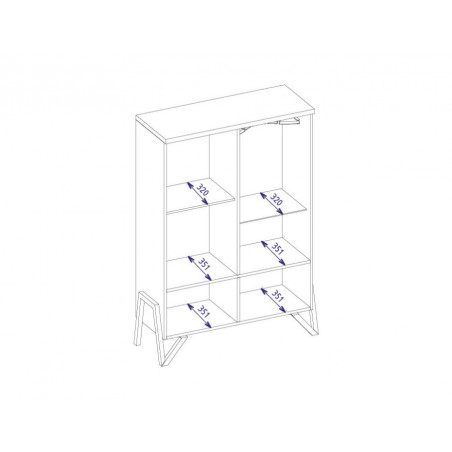 MEBIN PIK szafka z barkiem prawa z oświetleniem