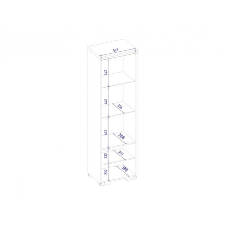 MEBIN RIMINI (RICO) Witryna pojedyncza 1D1DS lewa z oświetleniem