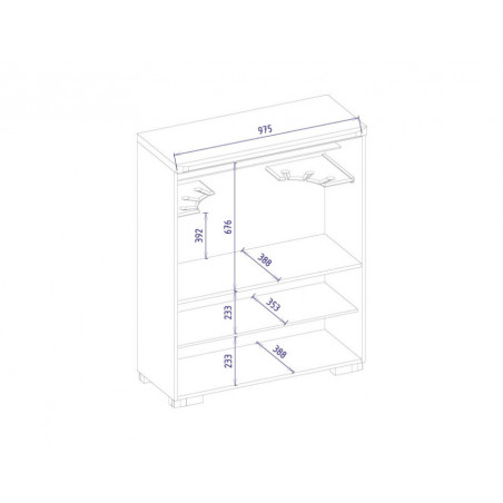 MEBIN RIMINI (RICO) Szafka z barkiem 2D2DS z oświetleniem