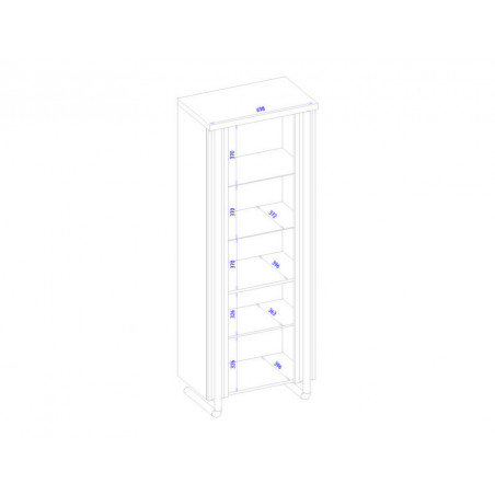 MEBIN Omega Witryna pojedyncza prawa z oświetleniem