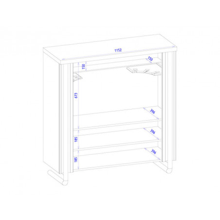 MEBIN Omega Szafka z barkiem z oświetleniem