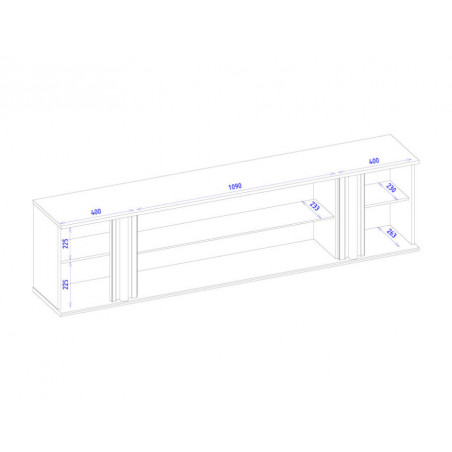 MEBIN Omega Witrynka wisząca duża 2D2DS z oświetleniem