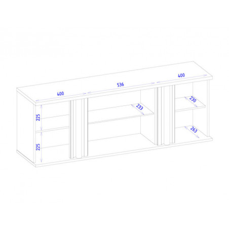 MEBIN Omega Witrynka wisząca mała 2D1DS z oświetleniem