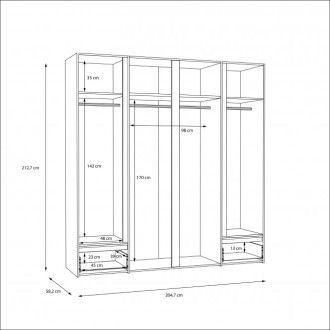  Meble Forte LENYBELARDO Meble Forte Szafa ubraniowa Meble Forte - 5