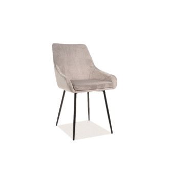  krzesła KRZESŁO ALBI VELVET CZARNY STELAŻ/JASNY SZARY TAP.148 ALBIVCJSZ Meble Signal - 1