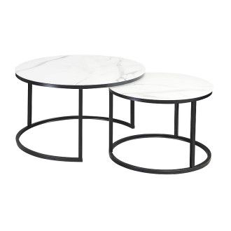  ławy ŁAWA ATLANTA C BIAŁY MAT EFEKT MARMURU / CZARNY MAT ZESTAW ATLANTACBC Meble Signal - 1