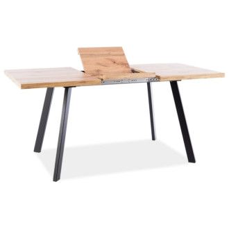  stoły STÓŁ BRICK DĄB WOTAN / CZARNY 118(160)X80 BRICKDWC118 Meble Signal - 1