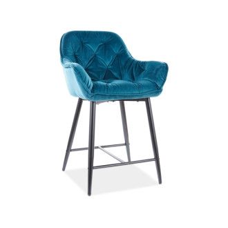  hokery HOKER CHERRY H-2 VELVET CZARNY STELAŻ/TURKUS BLUVEL 85 CHERRYH2VCTU Meble Signal - 1