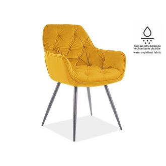  krzesła KRZESŁO CHERRY MATT VELVET 48 CZARNY STELAŻ / ŻÓŁTY CHERRYMVCZO Meble Signal - 1