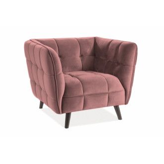  FOTEL CASTELLO 1 VELVET RÓŻ ANTYCZNY BLUVEL 52 / WENGE CASTELLO1V52 Meble Signal 