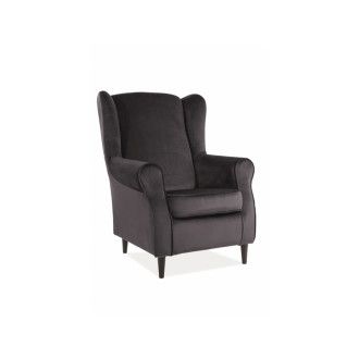  FOTEL BARON VELVET CZARNY BLUVEL 19 / WENGE BARONV19 Meble Signal 