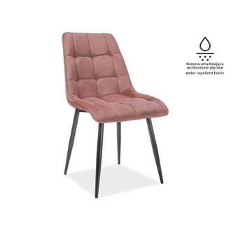 KRZESŁO CHIC MATT VELVET 63 CZARNY STELAŻ / ANTYCZNY RÓŻ CHICMVCRA