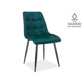 KRZESŁO CHIC MATT VELVET 75 CZARNY STELAŻ / ZIELONY CHICMVCZ