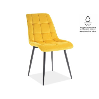 KRZESŁO CHIC MATT VELVET 48 CZARNY STELAŻ / ŻÓŁTY CHICMVCZO