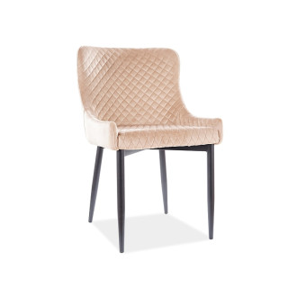 KRZESŁO COLIN B VELVET CZARNY STELAŻ/BEŻ BLUVEL28 COLINBVCBE