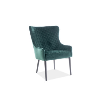 FOTEL COLIN F VELVET CZARNY STELAŻ/ZIELONY BLUVEL78 COLINFVCZ