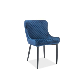 KRZESŁO COLIN B VELVET CZARNY STELAŻ/GRANATOWY BLUVEL86 COLINVCGR