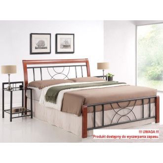  ŁÓŻKO CORTINA 160X200 ANTYCZNA CZEREŚNIA/CZARNY CORTINA2 Meble Signal 