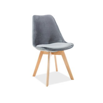 KRZESŁO DIOR VELVET BUK/SZARY TAP.72 DIORVBUSZ