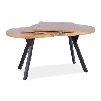  STÓŁ DOMINGO II OKLEINA NATURALNA DĄB / CZARNY 140(272)X80 DOMINGO2DC140 Meble Signal 