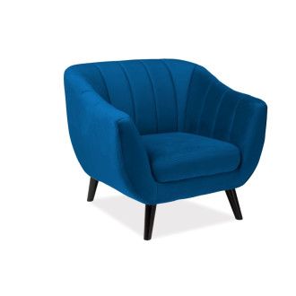  FOTEL ELITE 1 VELVET GRANATOWY BLUVEL 86 / WENGE (T) ELITE1V86GR Meble Signal 