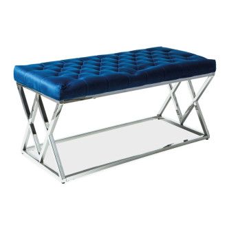  ŁAWKA ELIXA SREBRNY/GRANATOWY AKSAMIT TAP.106 ELIXASGRA Meble Signal 