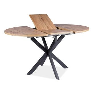  STÓŁ GASTON DĄB WOTAN/CZARNY FI100 (100-135) GASTONDWC100 Meble Signal 