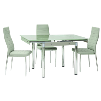  STÓŁ GD082 BIAŁY/CHROM 80(131)x80 GD082B Meble Signal 