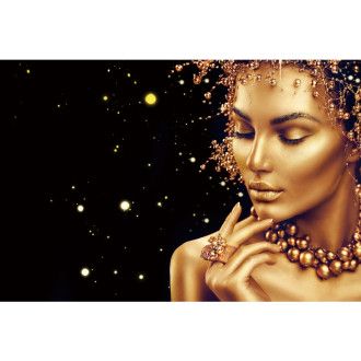  OBRAZ GOLDEN FACE 120X80 GOLDENFACE120 Meble Signal 