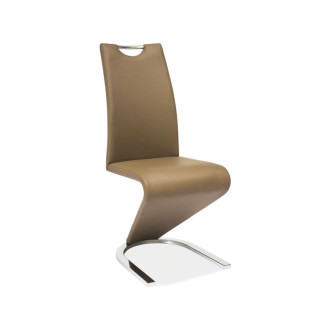 KRZESŁO H090 CHROM / LATTE EKOSKÓRA H090CA