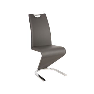 KRZESŁO H090 CHROM / SZARY EKOSKÓRA H090S