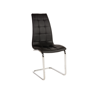 KRZESŁO H103 CHROM/CZARNY EKOSKÓRA H103C