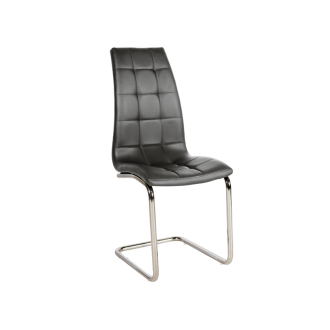 KRZESŁO H103 CHROM/SZARY EKOSKÓRA H103S