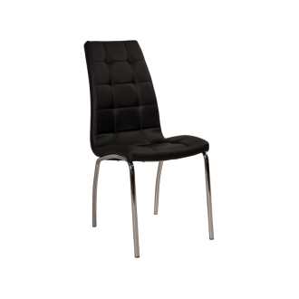 KRZESŁO H104 CHROM/CZARNY EKOSKÓRA H104C