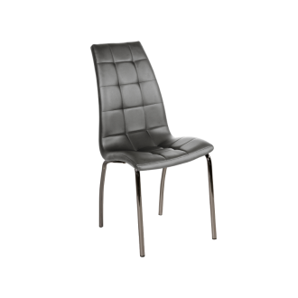 KRZESŁO H104 CHROM/SZARY EKOSKÓRA H104S