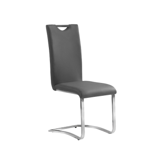 KRZESŁO H790 CHROM/SZARY EKOSKÓRA H790S