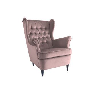  FOTEL HARRY VELVET RÓŻ ANTYCZNY BLUVEL 52 / WENGE HARRYV52W Meble Signal 