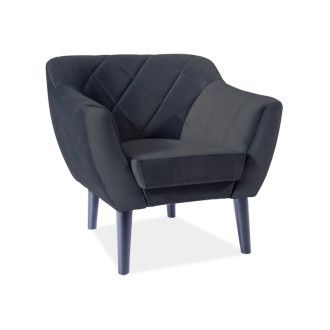  FOTEL KARO 1 VELVET KOLOR CZARNY BLUVEL 19 / WENGE KARO1V19W Meble Signal 