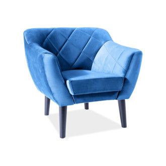  FOTEL KARO 1 VELVET KOLOR GRANATOWY BLUVEL 86 / WENGE KARO1V86W Meble Signal 
