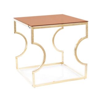  ŁAWA KENZO B SZKŁO DYMIONE BURSZTYNOWE/ZŁOTY 55X55 KENZOBCTZL Meble Signal 